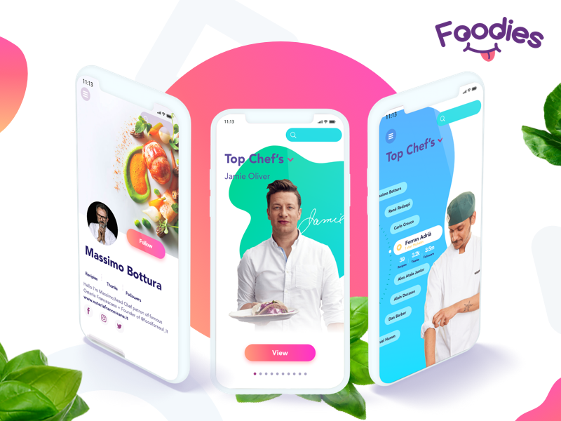User profile | Foodies preview dashboard trend food appdesign gradient colorful app ui ux