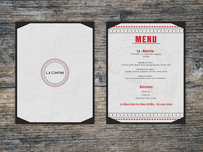 Menu Mockup "La Cantina" piste 2 2d adobe brand design brand identity branding business clean design graphic graphic design identity illustration illustrator logo logo design logomark marketing mockup psd startup