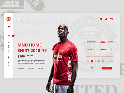 Manchester United FC - eCommerce product app branding design figma football illustration manchester united mockup photoshop soccer ui ux