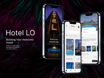 Hotel LO app branding design figma hotel illustration logo motel photoshop ui ux vector