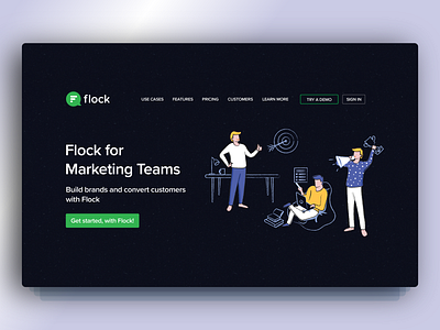 Landing page for Marketing team