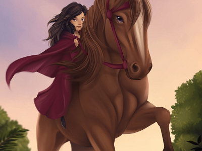 Digital horse childrens illustration digitalart horse illustration pony procreate