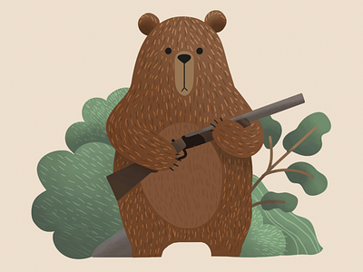 Rifle bear bear bear illustration hunt hunting rifle