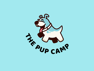 Pup camp blue camp dog dog logo pup