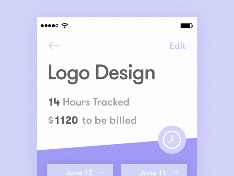 Time Tracking App Design mobile app payment material design money clock time visual design experience design ux ui