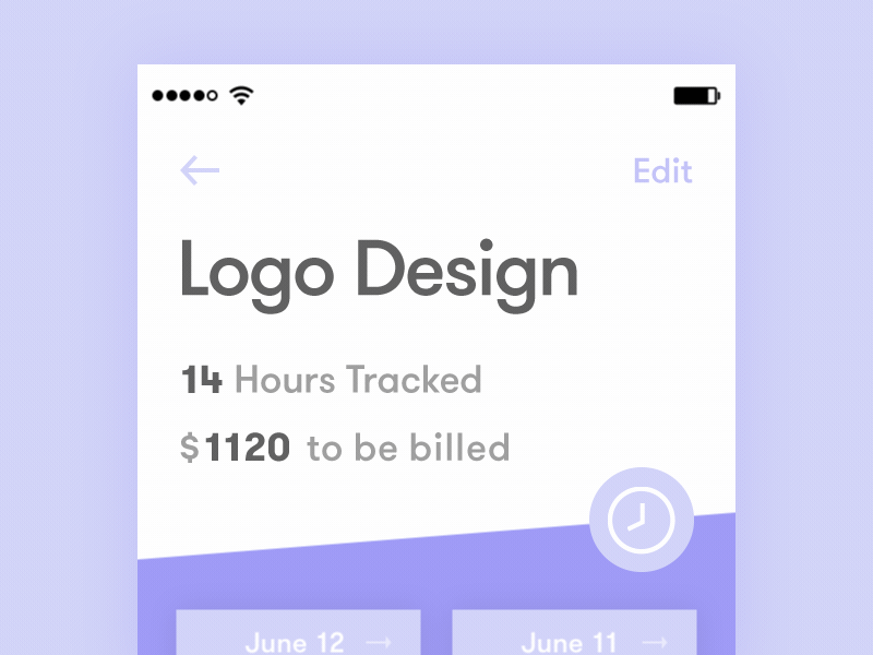 Time Tracking App Design android animation app clock experience design ios material design mobile money payment time ui ux visual design