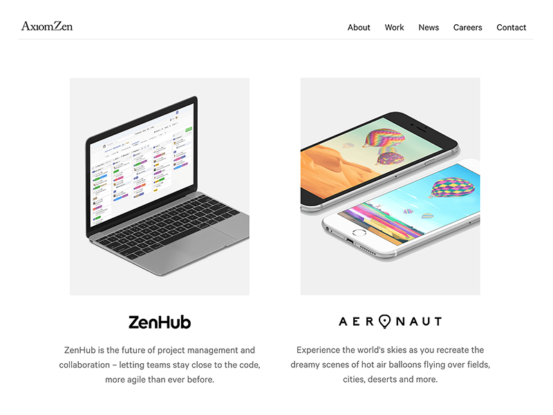 Axiom Zen Website Redesign agency startup ui ux ios iphone landing page landing web design web