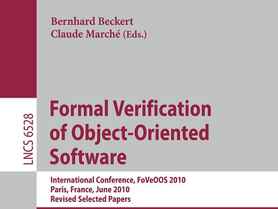 (DOWNLOAD)-Formal Verification of Object-Oriented Software: Inte