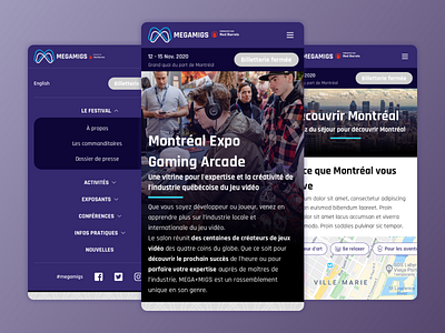 Gaming expo website - mobile mockups