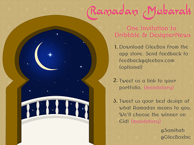 Ramadan Dribbble & Designer News Invite designer news invite dribbble dribbble invite eid invitation invite ramadan ramadan mubarak