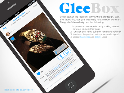 Gleebox Redesign app clean flat gleebox ios iphone mobile mobile design skeuominimalism social ui design ux