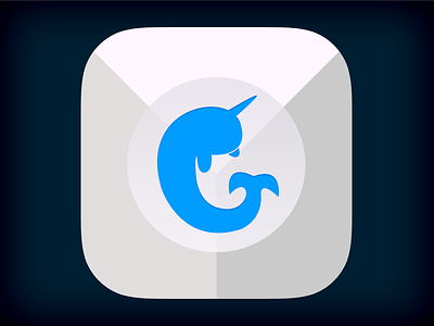 Gleebox - Fresher Icon - More Narwhal Love! almost flat app icon design flat gleebox icon ios logo logo design narwhal ui ux