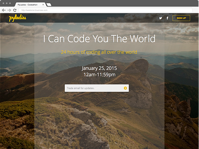 I Can Code You The World code landing page nonprofit pro bono pyladies sketch ui ux website