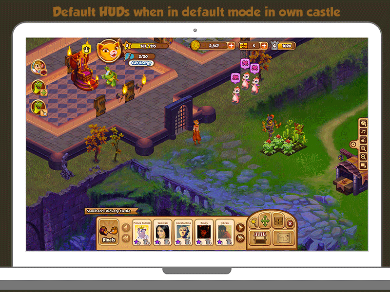 Ravenshire Castle app design facebook games huds product design social game ui ux