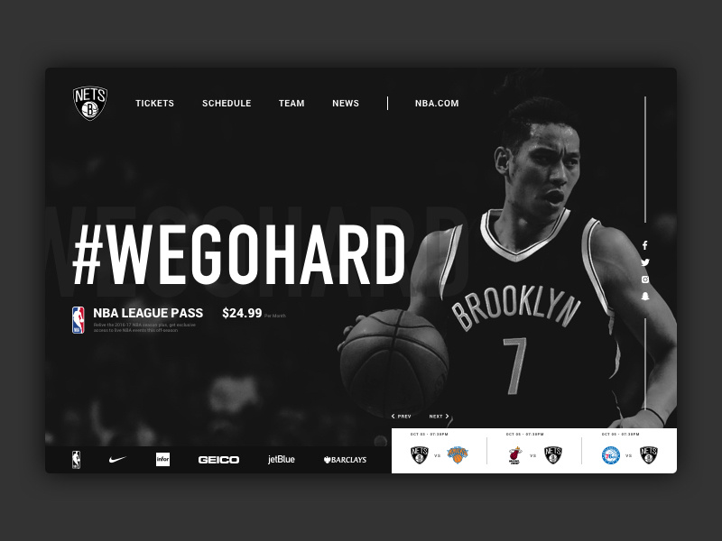 Brooklyn Nets website by David Torrijos on Dribbble
