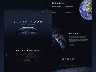 Earth Hour - Microsite design earth earth hour sustainability ui ui design ux web web design webdesign website website design