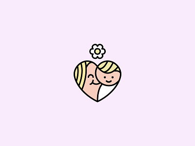 Mom Radio — Logo baby branding floral heart icon line art line logo logo mark minimal mom symbol