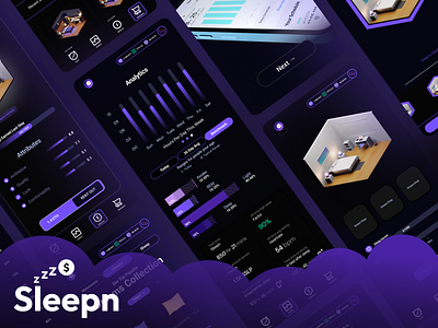 Sleepn Mobile Application 3d blender design figma graphic design sleepn ui ux