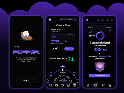 Sleepn - Rewards 3d blender design figma graphic design health healthapp illustration sleepn ui ux web3