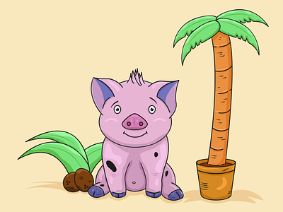 Relaxed Pig chill design first shot hello dribbble illustration pig vector