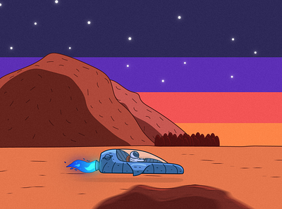 Space Animation animation illustration mars space spaceship synthwave