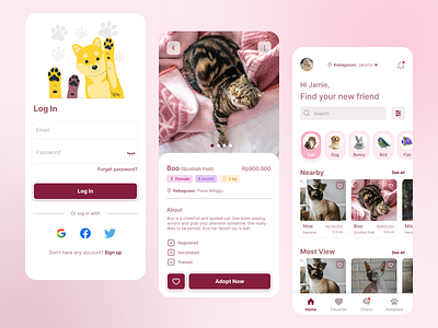 Pet Adoption Apps adopt app bunny cat design dog mobile pet pet shop ui user interface ux