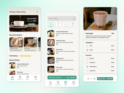 Coffee Shop Apps cafe coffee coffee app coffee shop coffee shop app order coffee ui coffee shop ux coffee shop