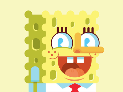 Bob Esponja cute eyes geometric happy nose smile spongebob vector yellow