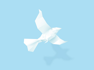 De Papel bird blue cute geometric pajaro paper vector