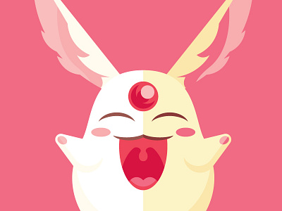 Mokona clamp cute fan art geometric happy mokona pink smile vector