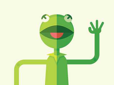 Rana René frog geometric green happy kermit muppet rana rene vector