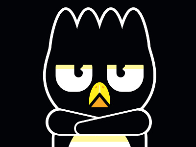 Badtz Maru angry black cute fan art geometric vector