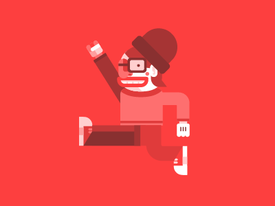 Saltando Ando avatar geometric happy red self vector