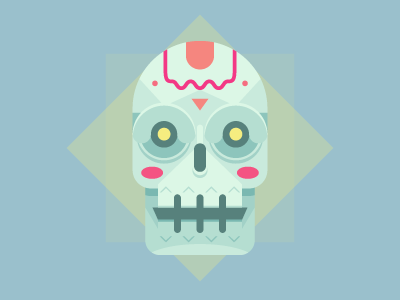 Azucalavera calavera dead geometric happy helbetico skull vector