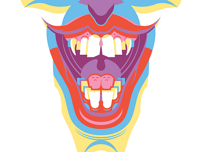 Rey de Reyes blue face loco mouth red smile vector