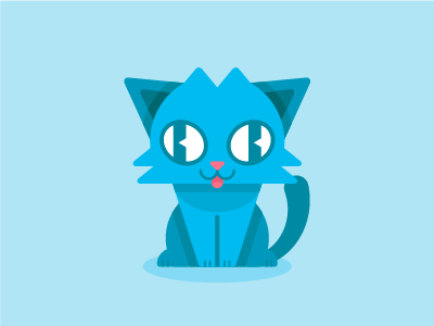 Gatazul animal blue cat cute geometric vector