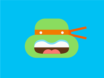 Miguel Ángel geometric icon tmnt turtle vector