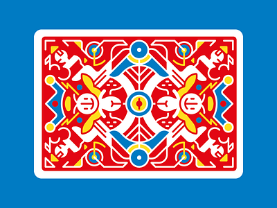 Abstract Faery blue card geometric happy red vector yellow