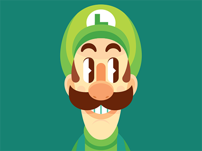 Luigi bros fan art geometric happy nintendo vector