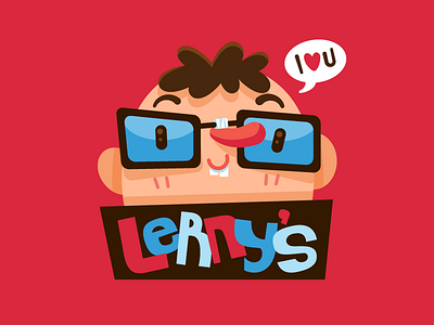 Lerny's geometric glasses happy kid logo vector