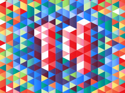 14 colors geometric number triangles vector