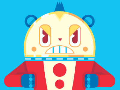 Teddie angry blue fan art fun geometric persona4 red vector