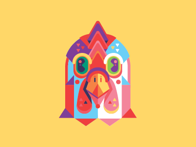 Richard fan art gallo geometric hotline miami loco mask rooster vector