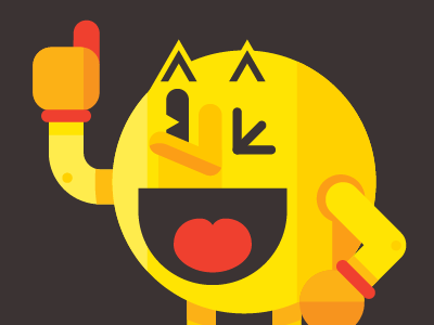 Pacman fan art geometric happy pacman vector yellow