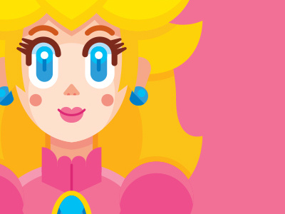 Peach cute fan art geometric happy kawai nintendo peach pink princess vector