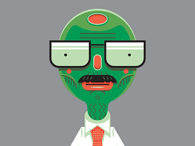 Sr Aceituna geometric green loco mustache oldie vector