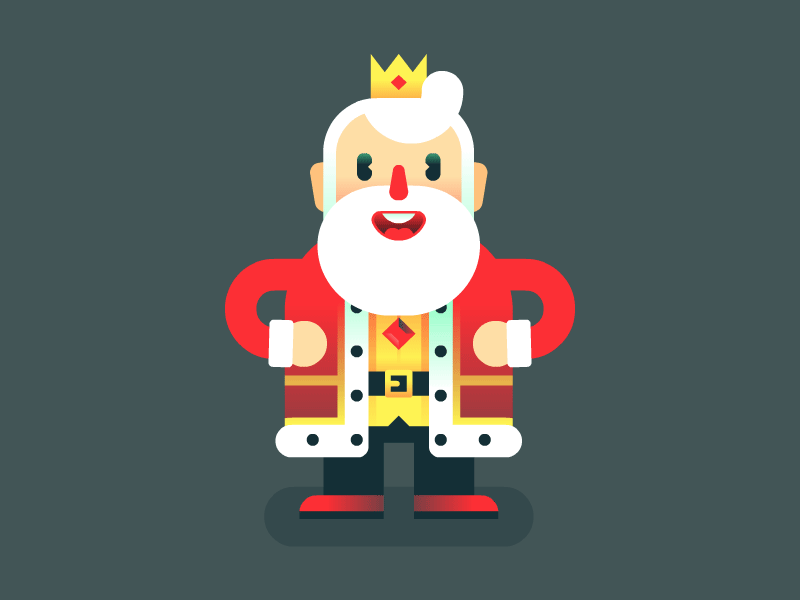 King animation geometric gif happy red smile test vector yellow