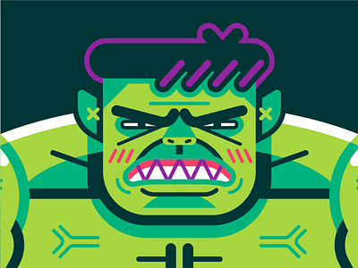 Hulk angry fan art geometric green hulk loco marvel vector