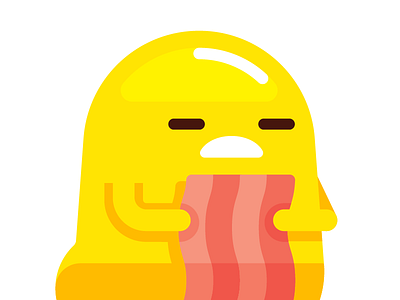 Gudetama bacon cute egg geometric kawaii lazy loco vector yellow