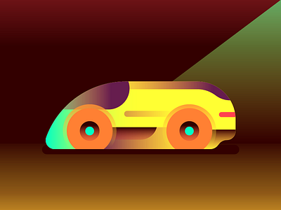 BMW Vision Next 100 car geometric green orange pink vector yellow